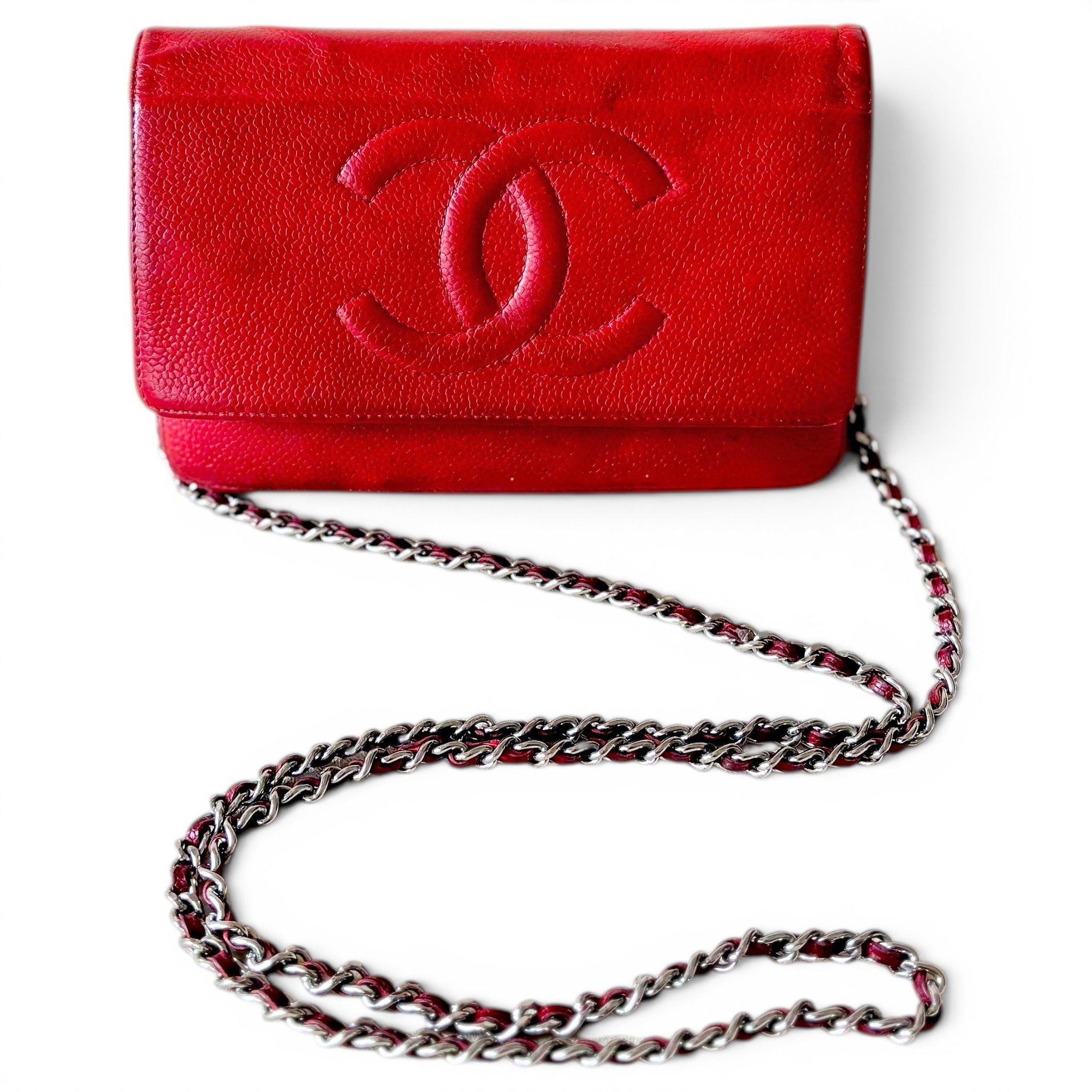 Wallet On Chain leather handbag
