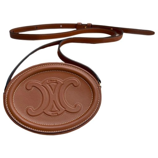 Tambour leather crossbody bag
