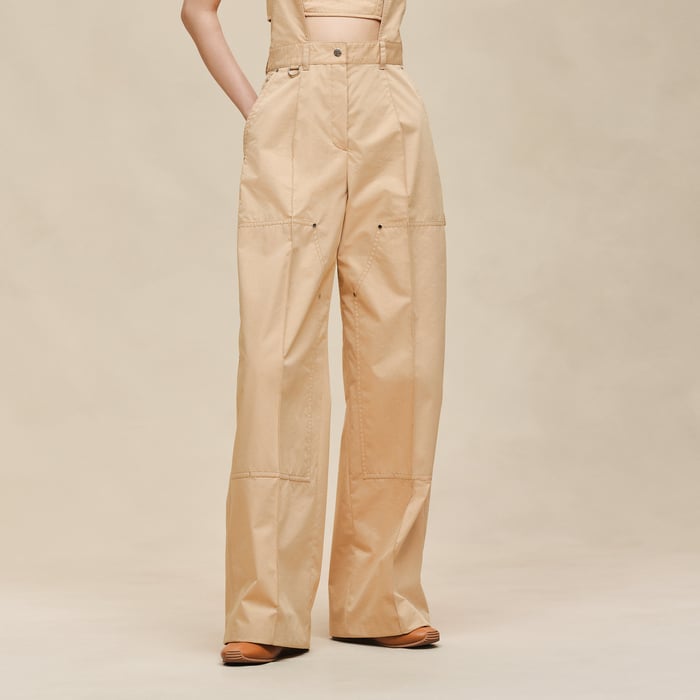 Beige Cajou Overalls Pants