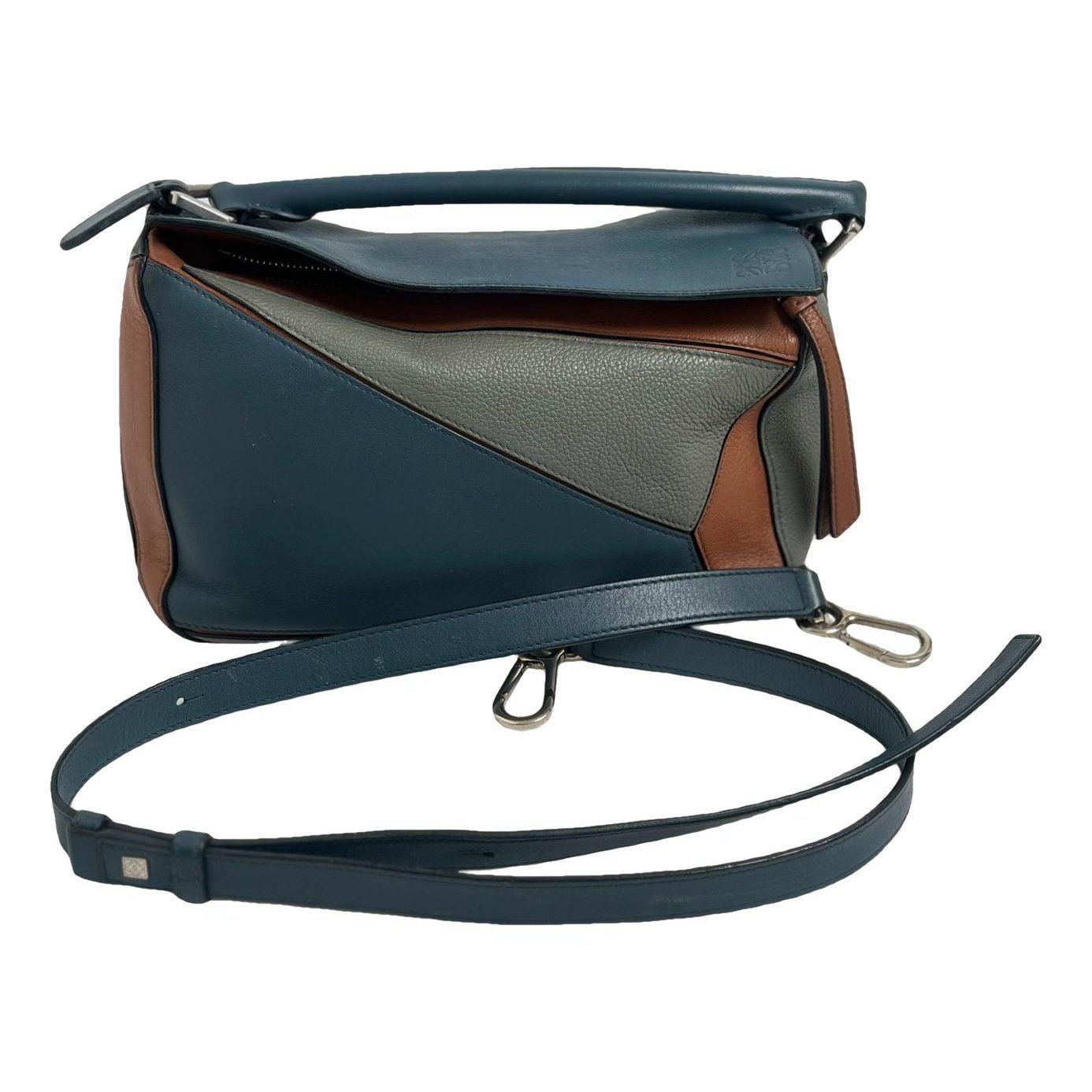 Puzzle leather handbag