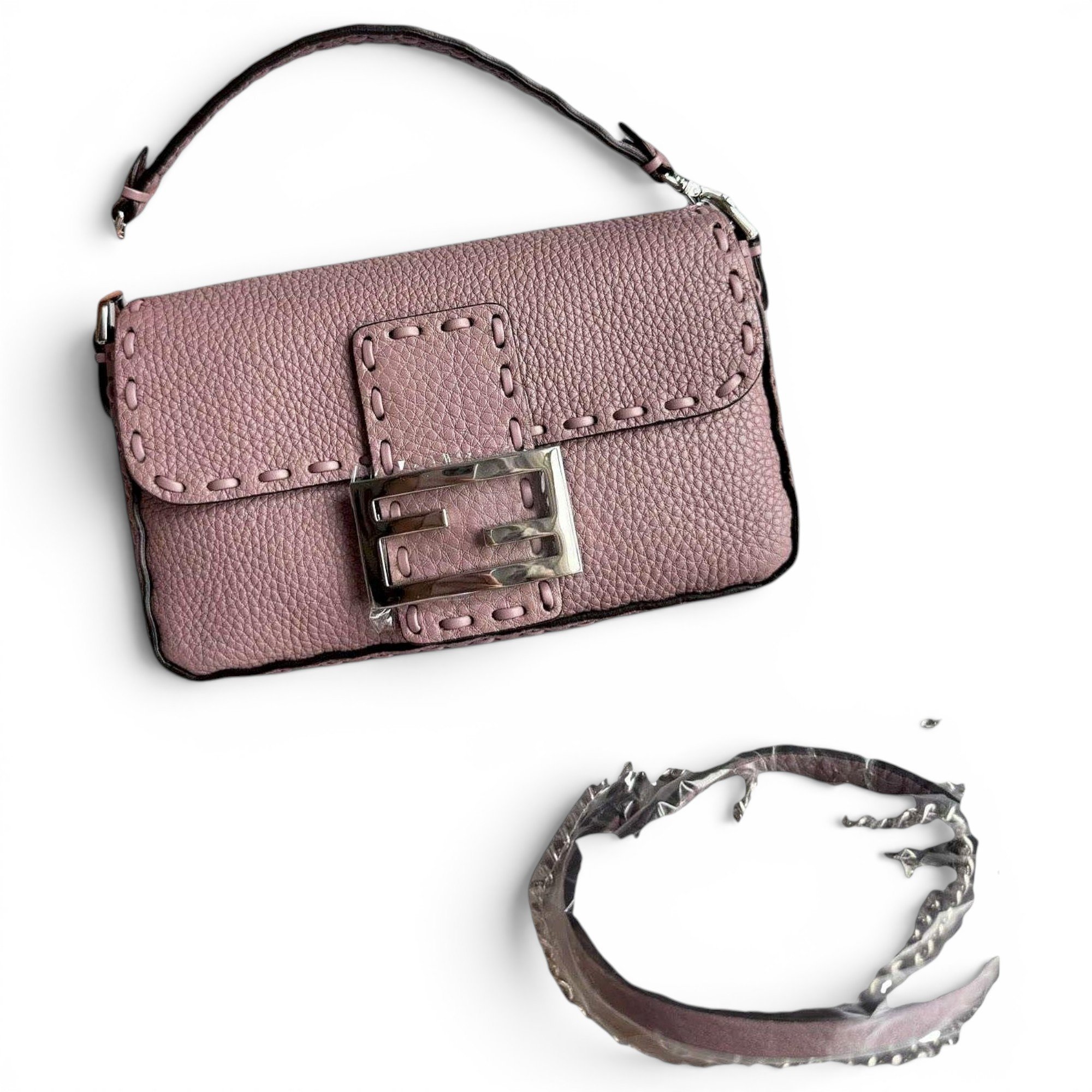 Baguette leather handbag