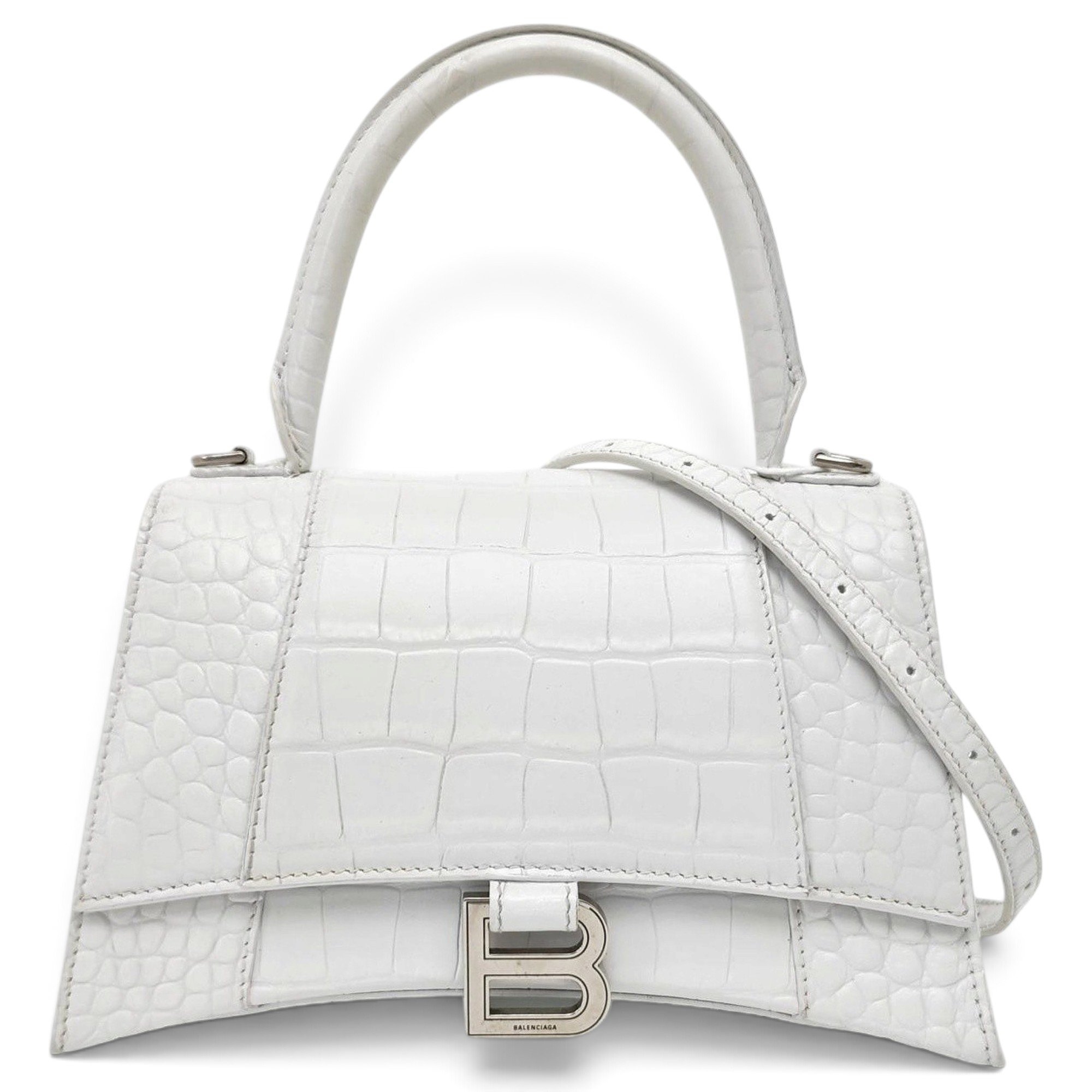 Hourglass leather handbag