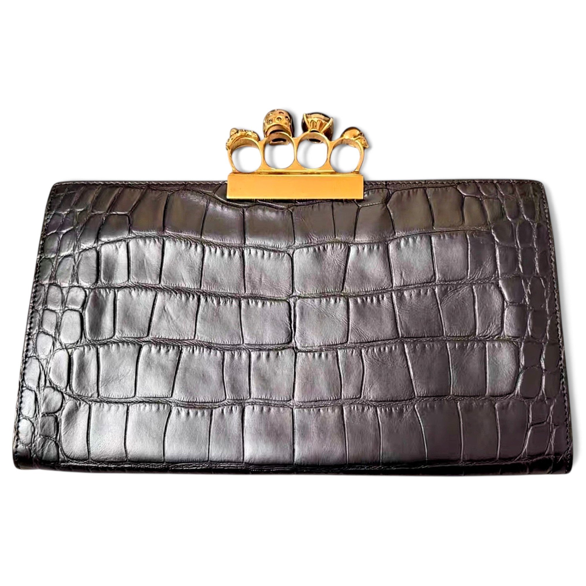 Alexander McQueen Knuckle leather clutch bag