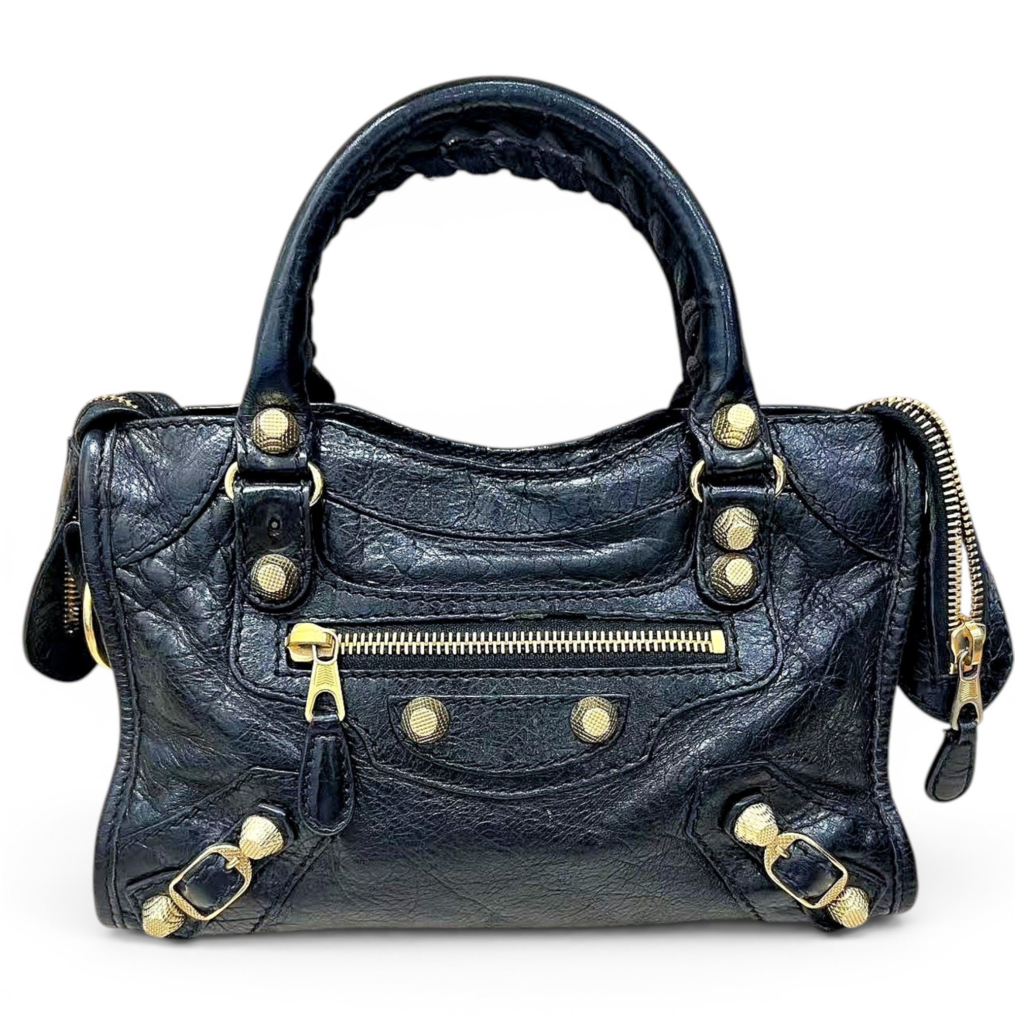 City leather handbag