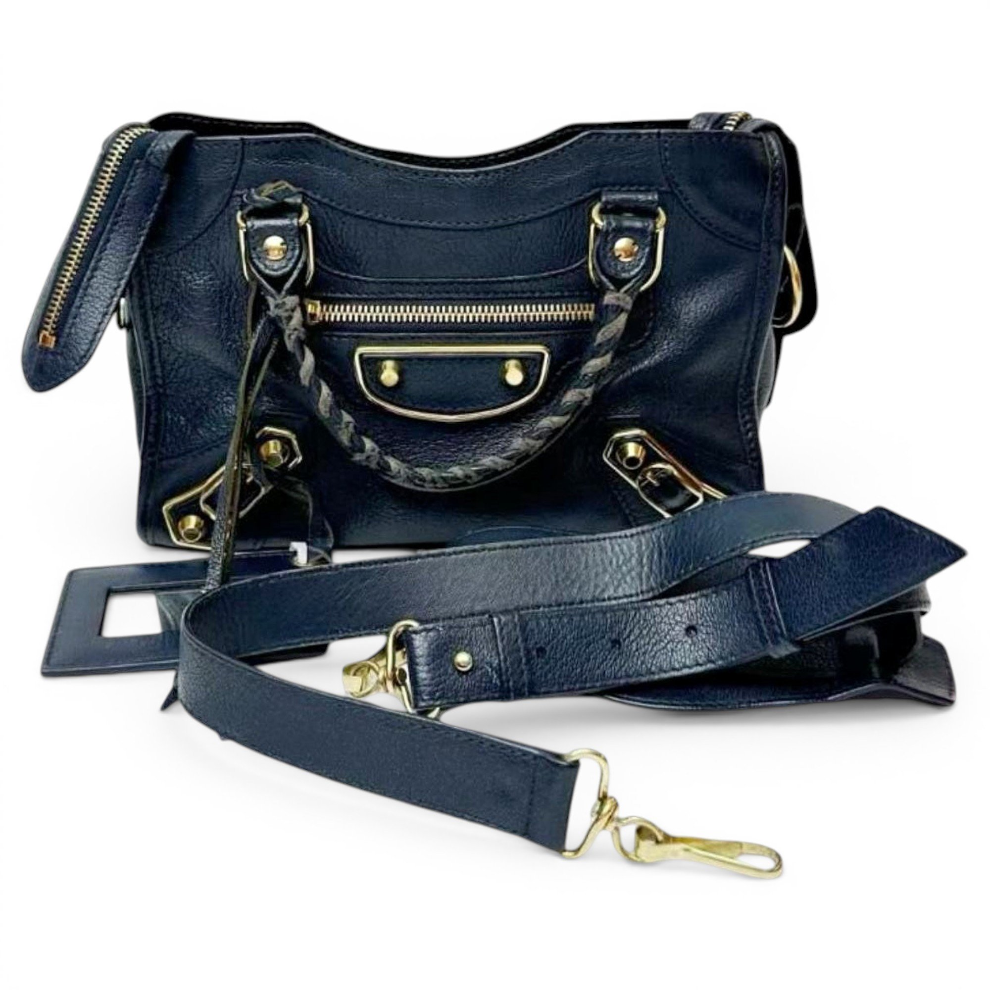 Classic Metalic leather handbag