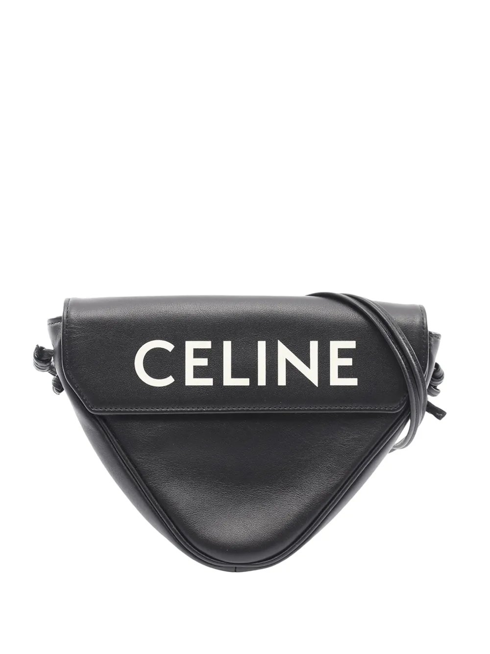 2010-2026 Smooth Calfskin Logo Triangle crossbody bag
