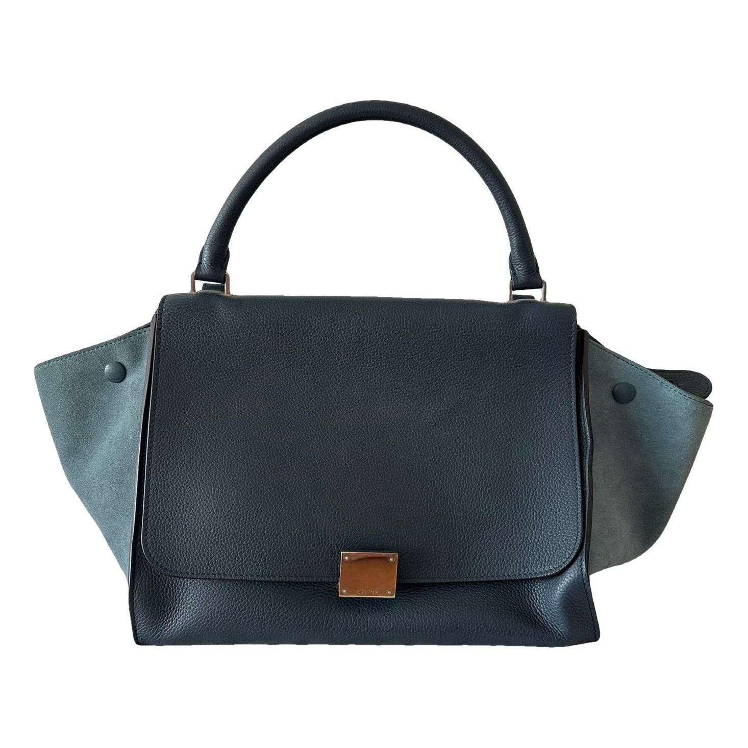 Trapèze leather handbag