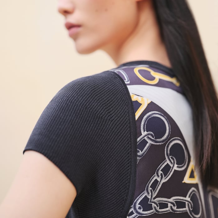 Bleu Noir "Effet Kaleidoscope" Short-sleeve Twillaine Dress