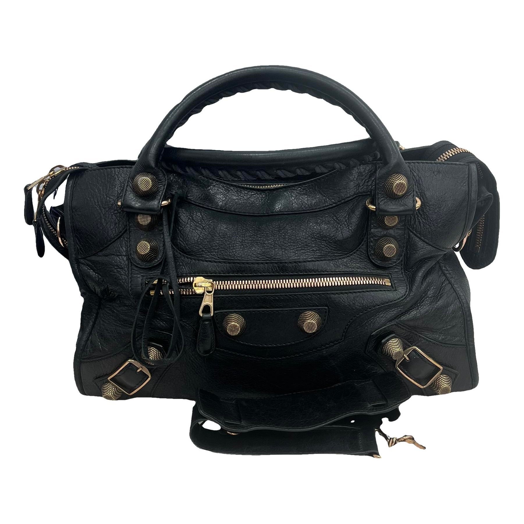 City leather handbag
