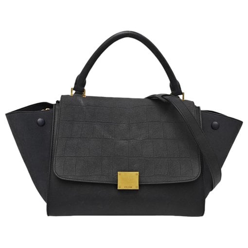 Trapèze leather handbag