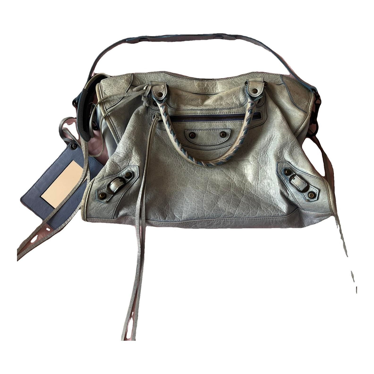 City leather handbag