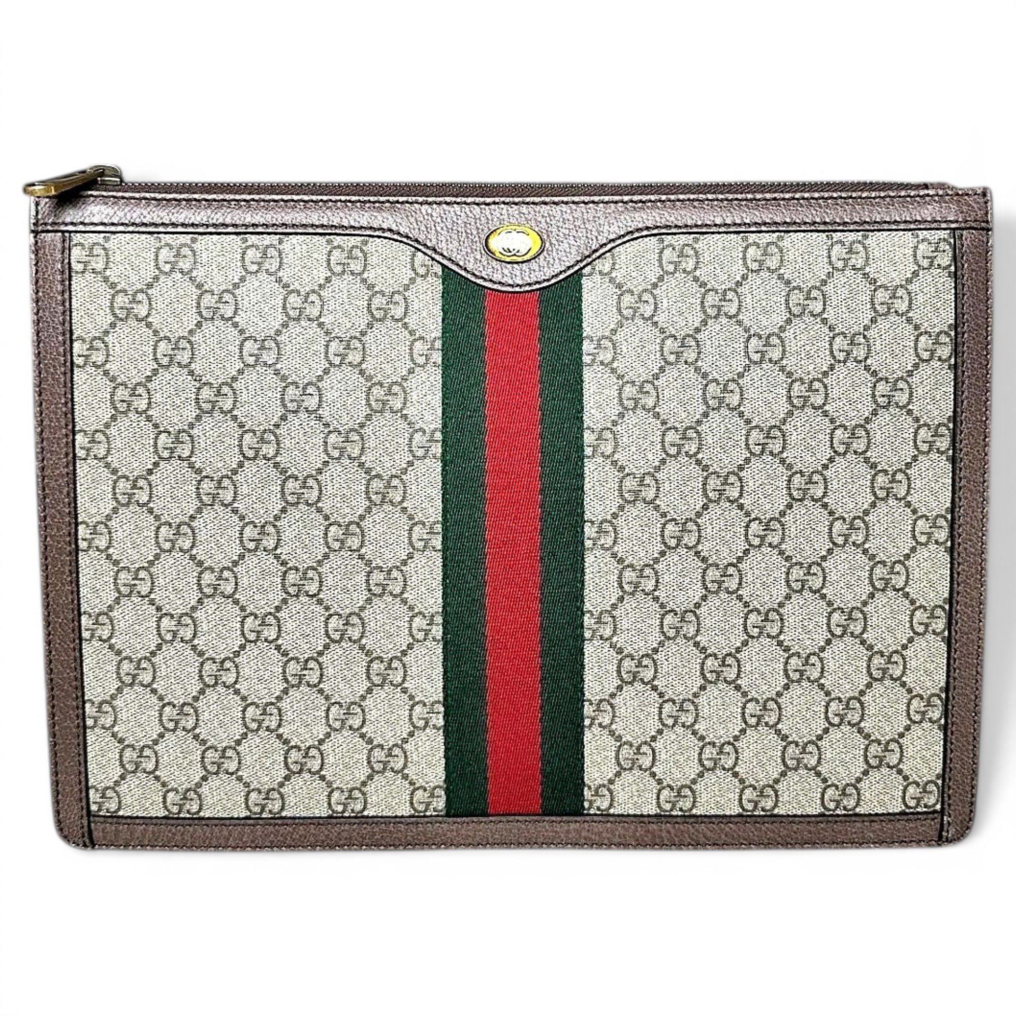 Ophidia leather clutch bag