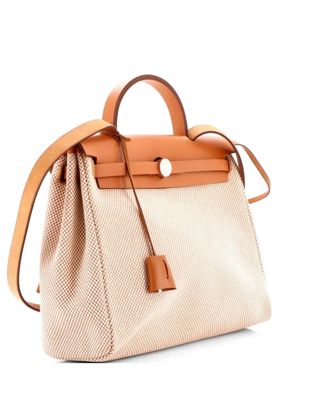 Herbag Zip Criss Viking Toile and Leather 31 shoulder bag