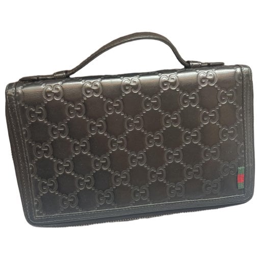 Leather clutch bag