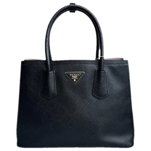 Double leather handbag