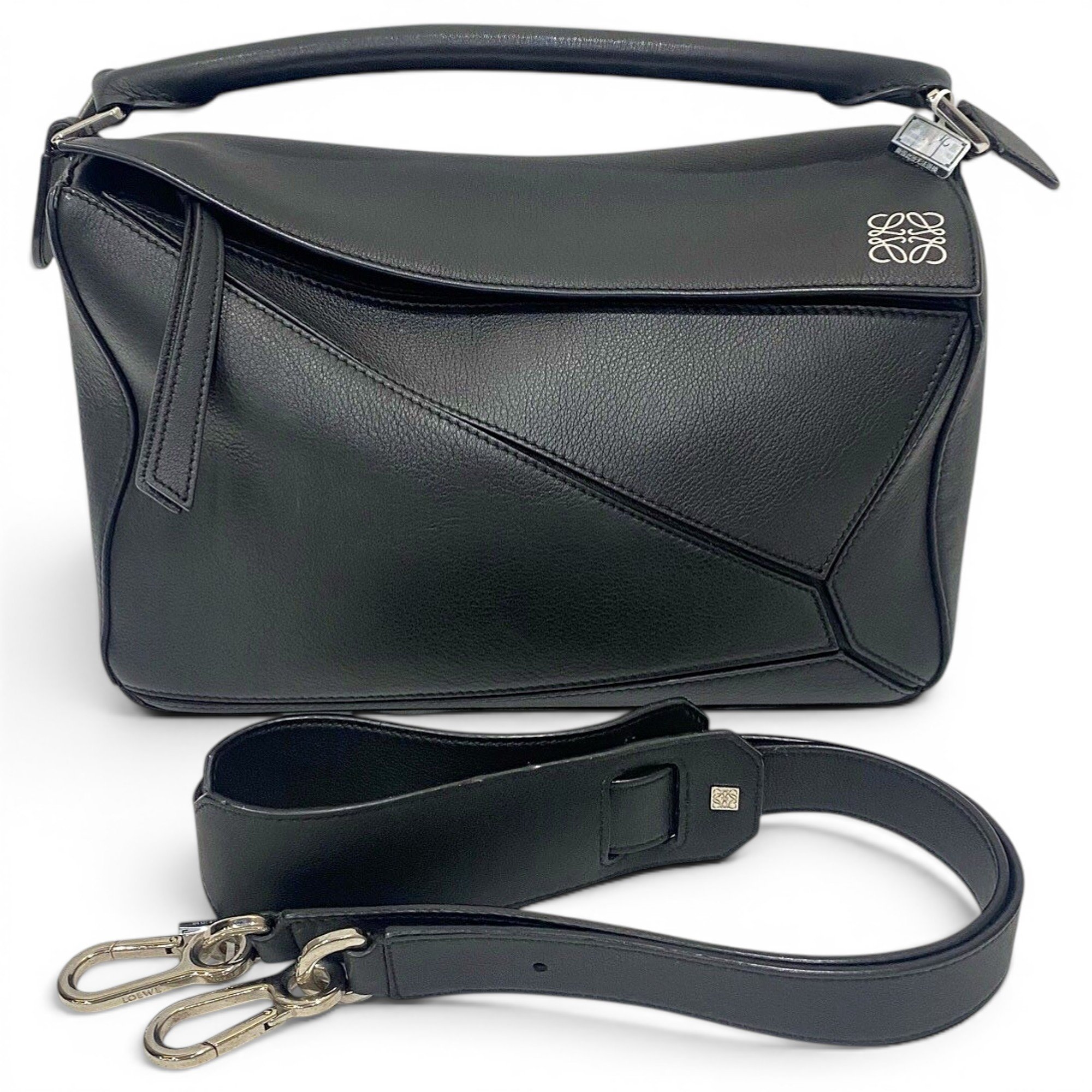 Puzzle leather handbag