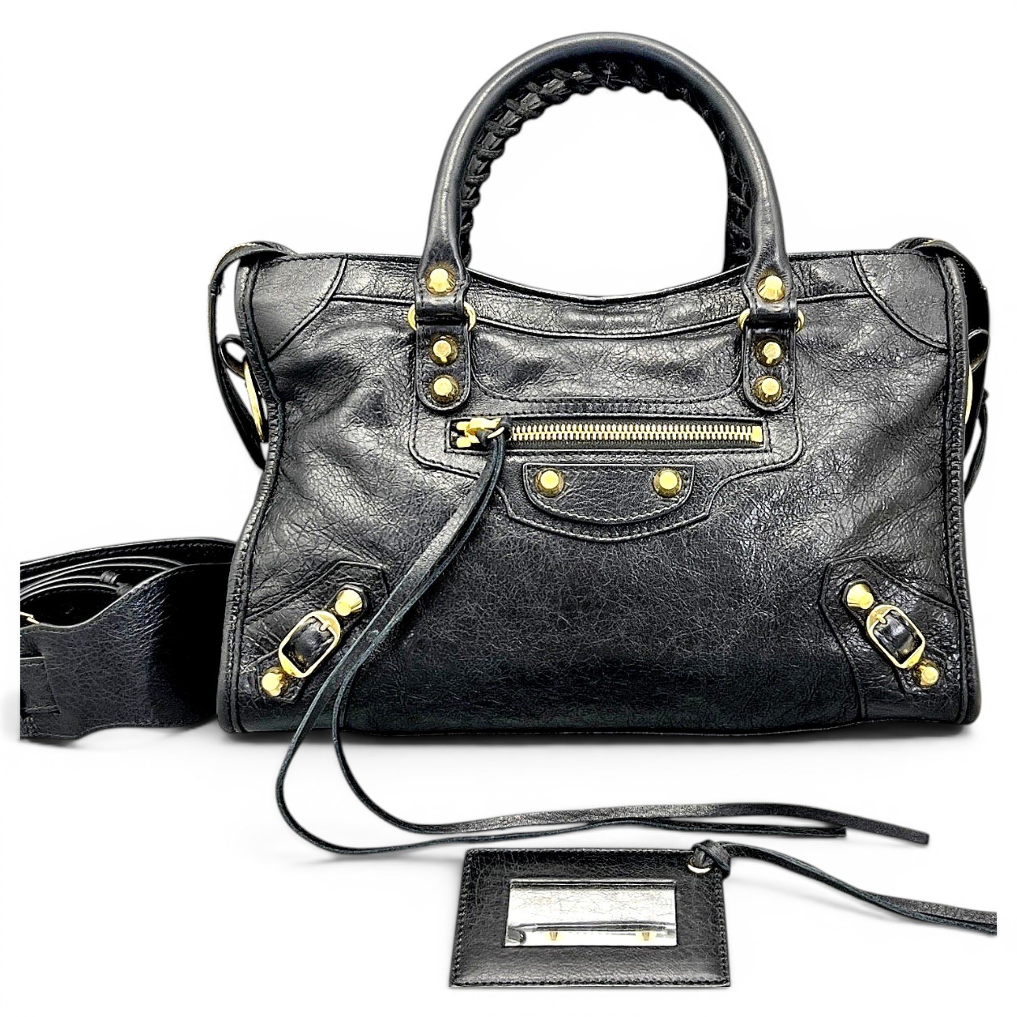 City leather handbag