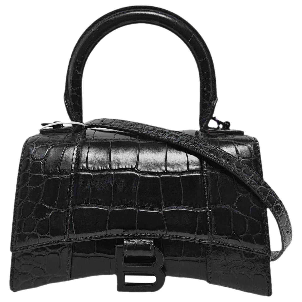 Hourglass leather handbag