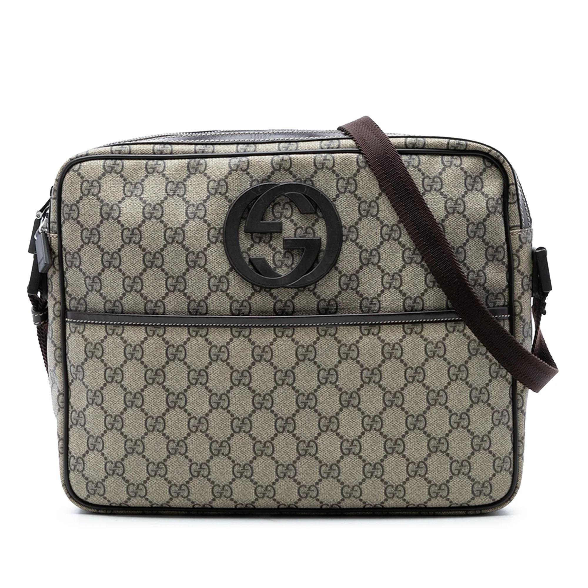 Interlocking leather crossbody bag