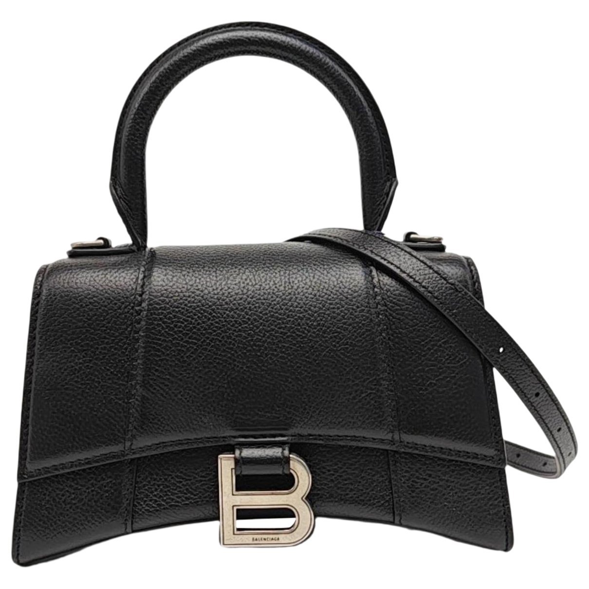 Hourglass leather handbag