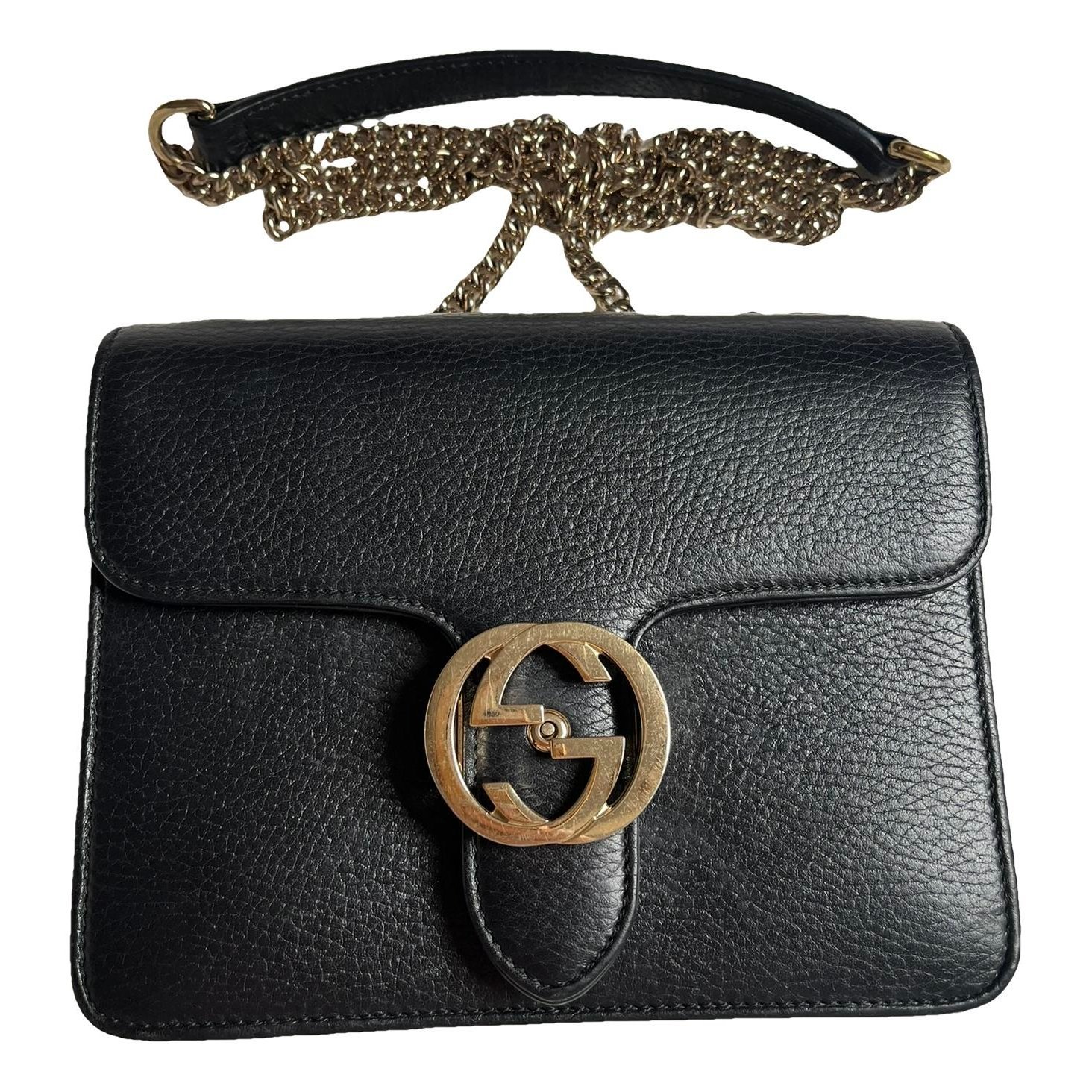 Interlocking leather handbag
