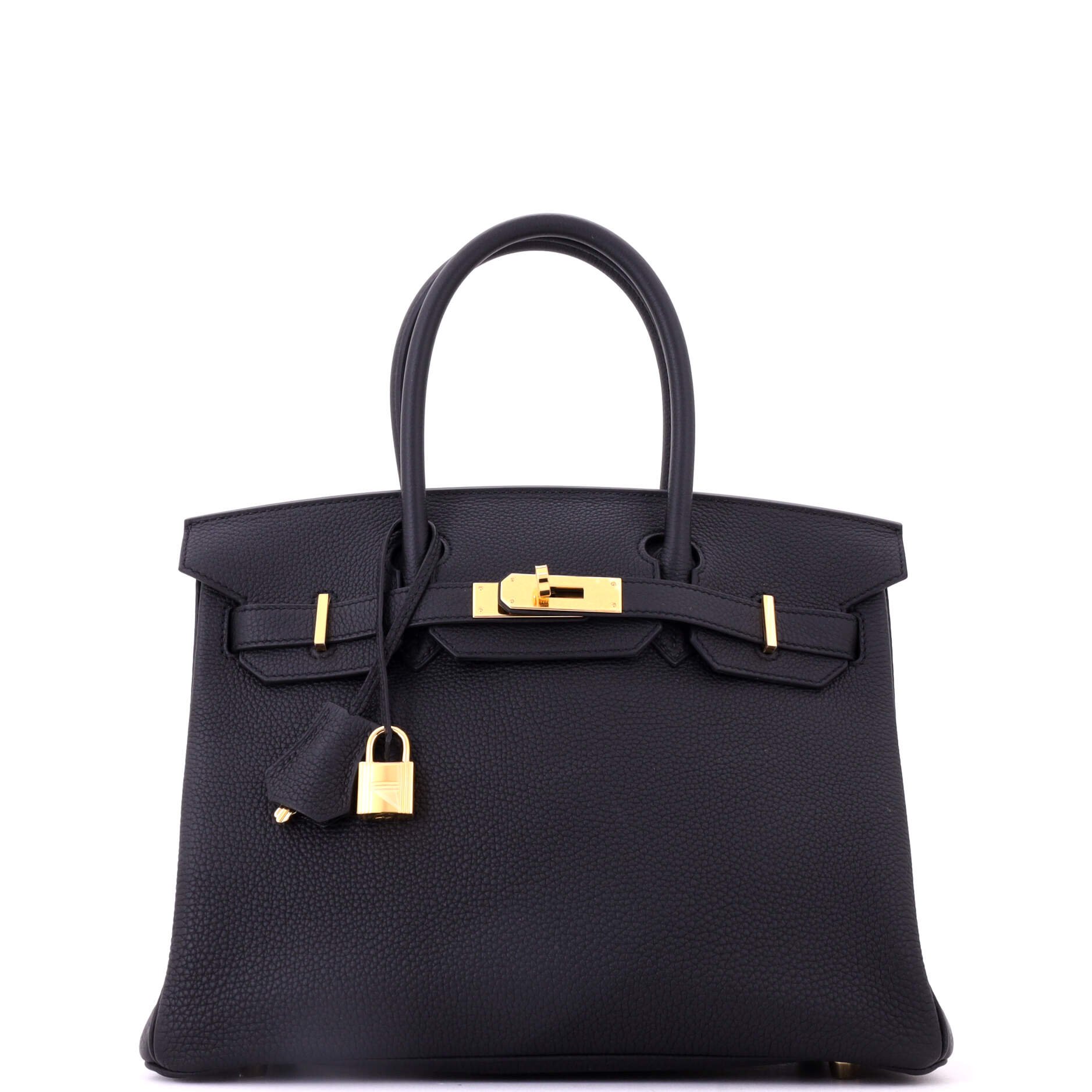 Hermes Birkin Handbag Noir Togo with Gold Hardware 30