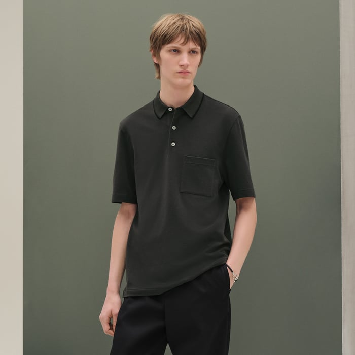 Vert Chrome "Piqures Sellier" Polo Shirt