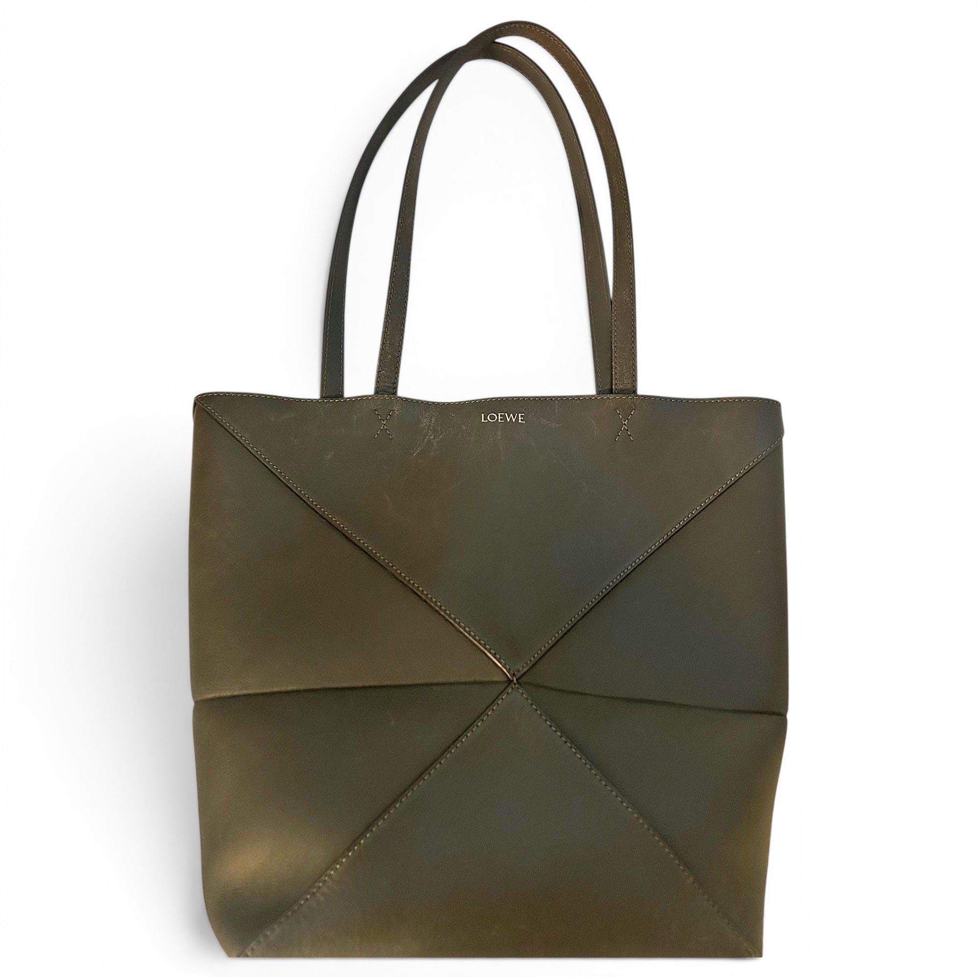 Puzzle Fold leather tote