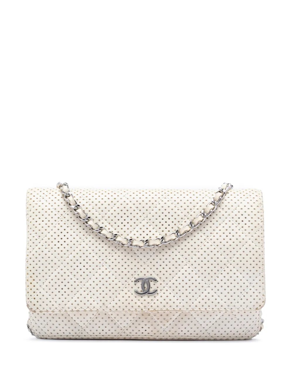 2006-2008 CC Quilted Perforated Lambskin Wallet On Chain crossbody bag