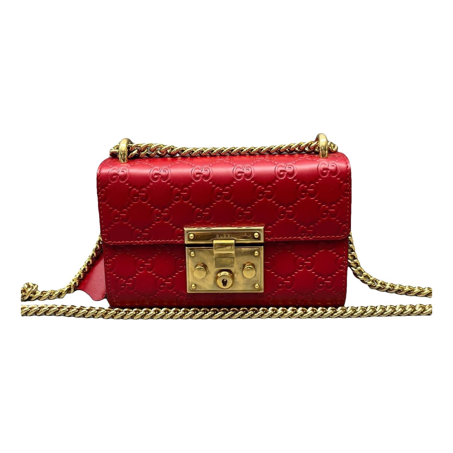 Padlock leather handbag