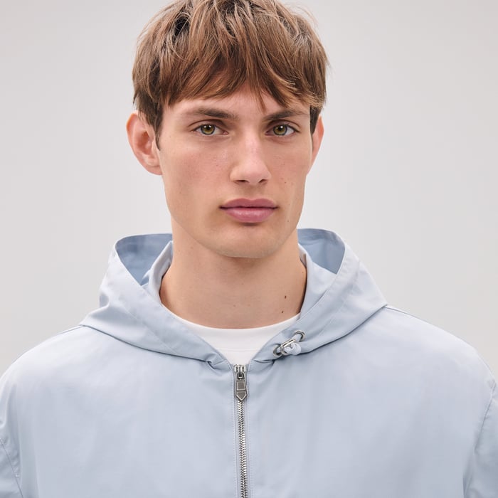 Glacier Hooded Jacket With Leather Details