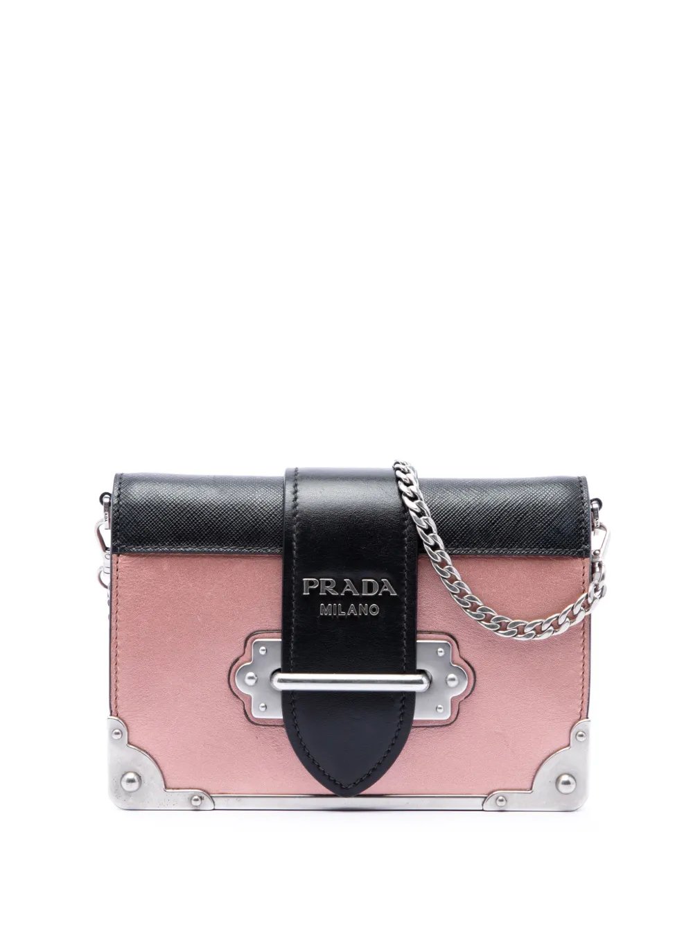 2010-2026 Saffiano Trimmed Metallic City Calf Cahier crossbody bag