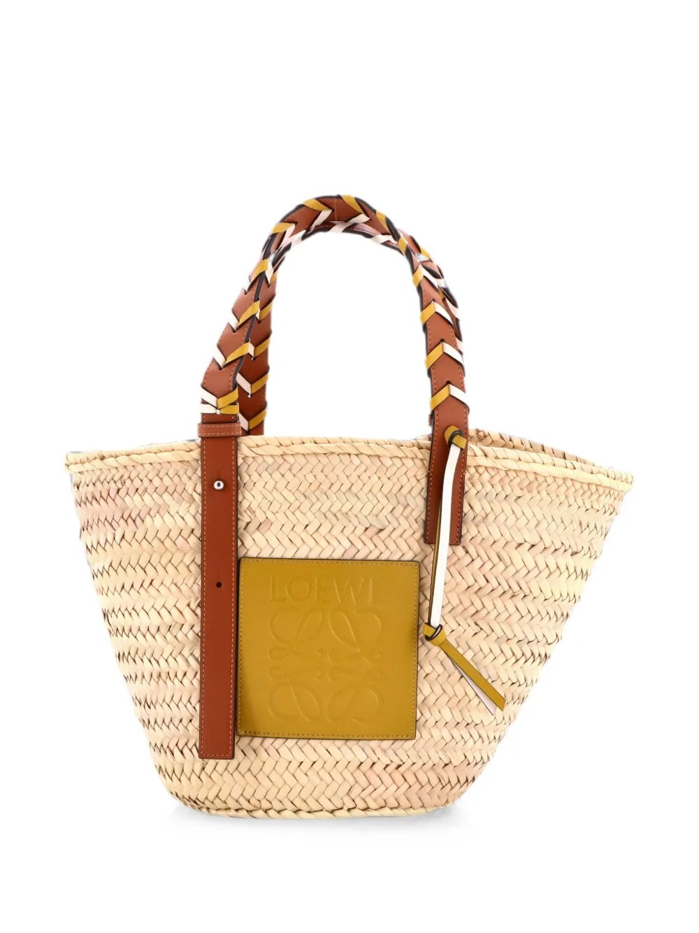 Braided Handle Basket Raffia Medium tote bag