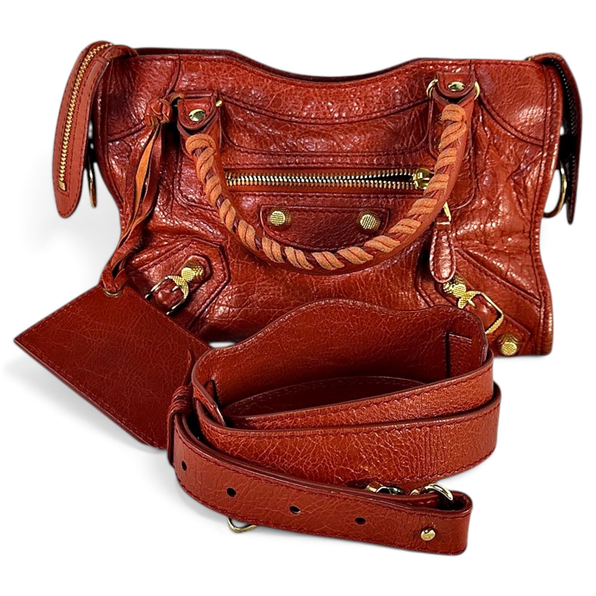 City leather handbag