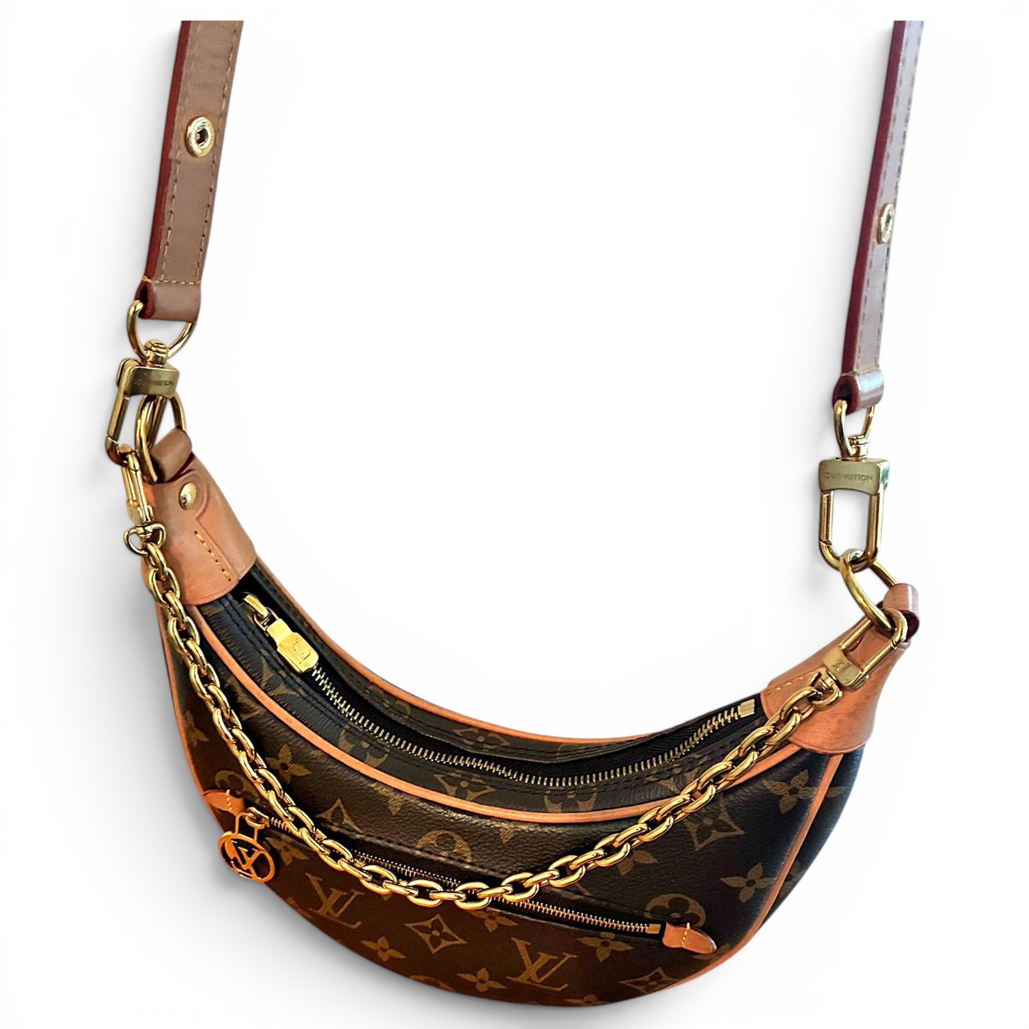Loop leather handbag