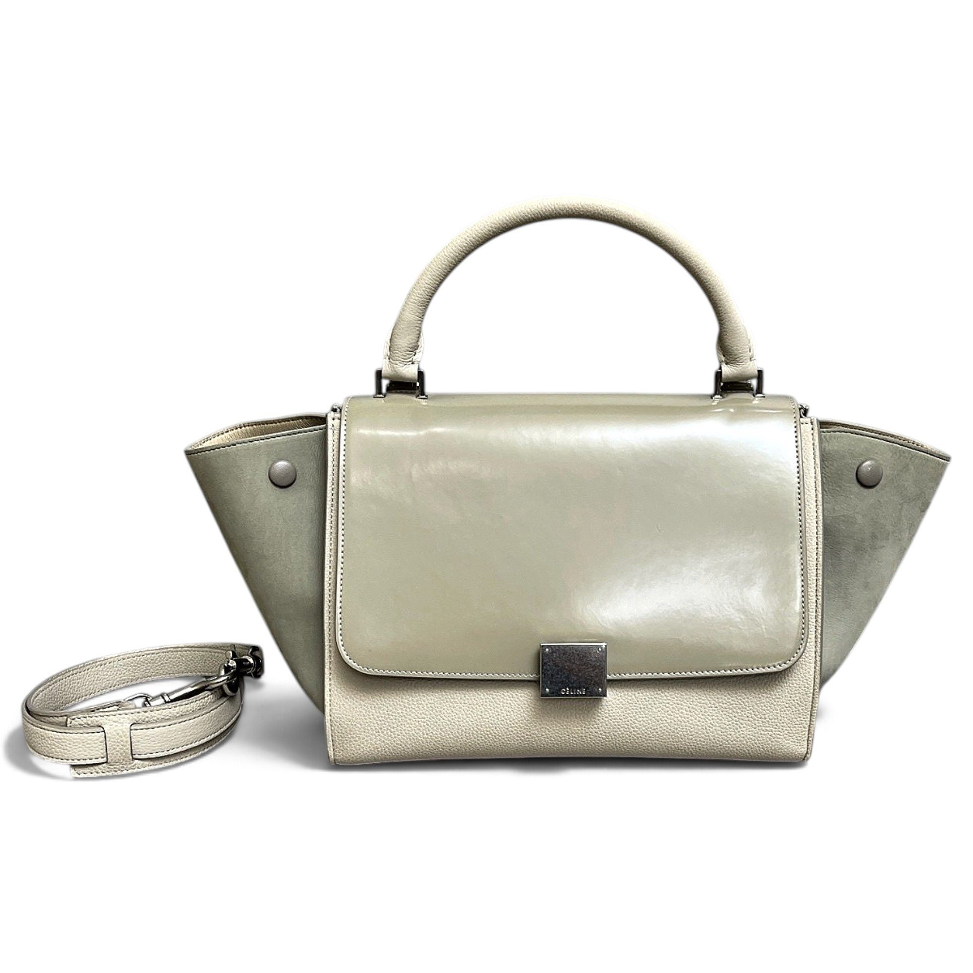 Trapèze leather handbag