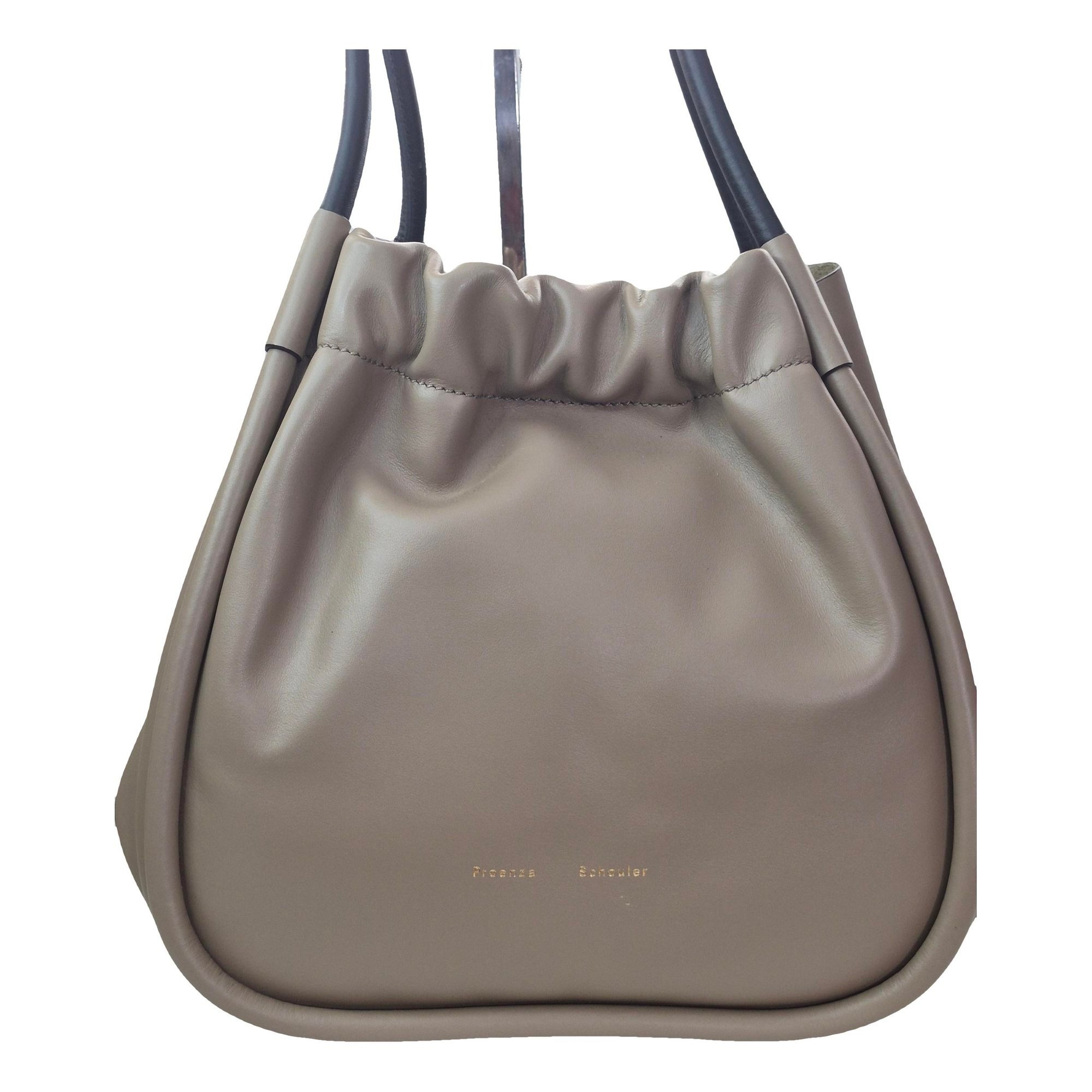 Ruched leather handbag