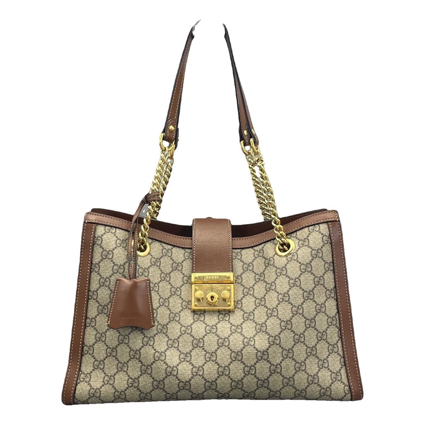 Padlock leather handbag