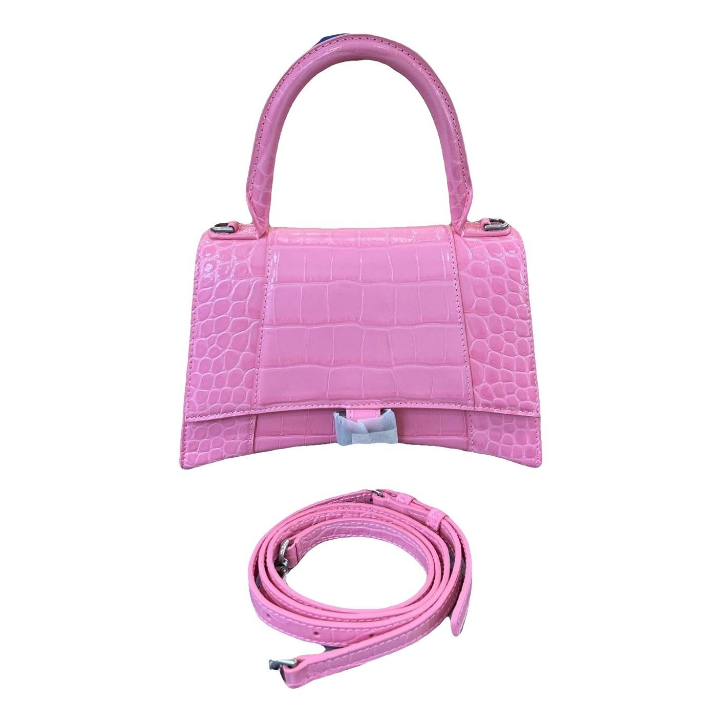 Hourglass leather handbag