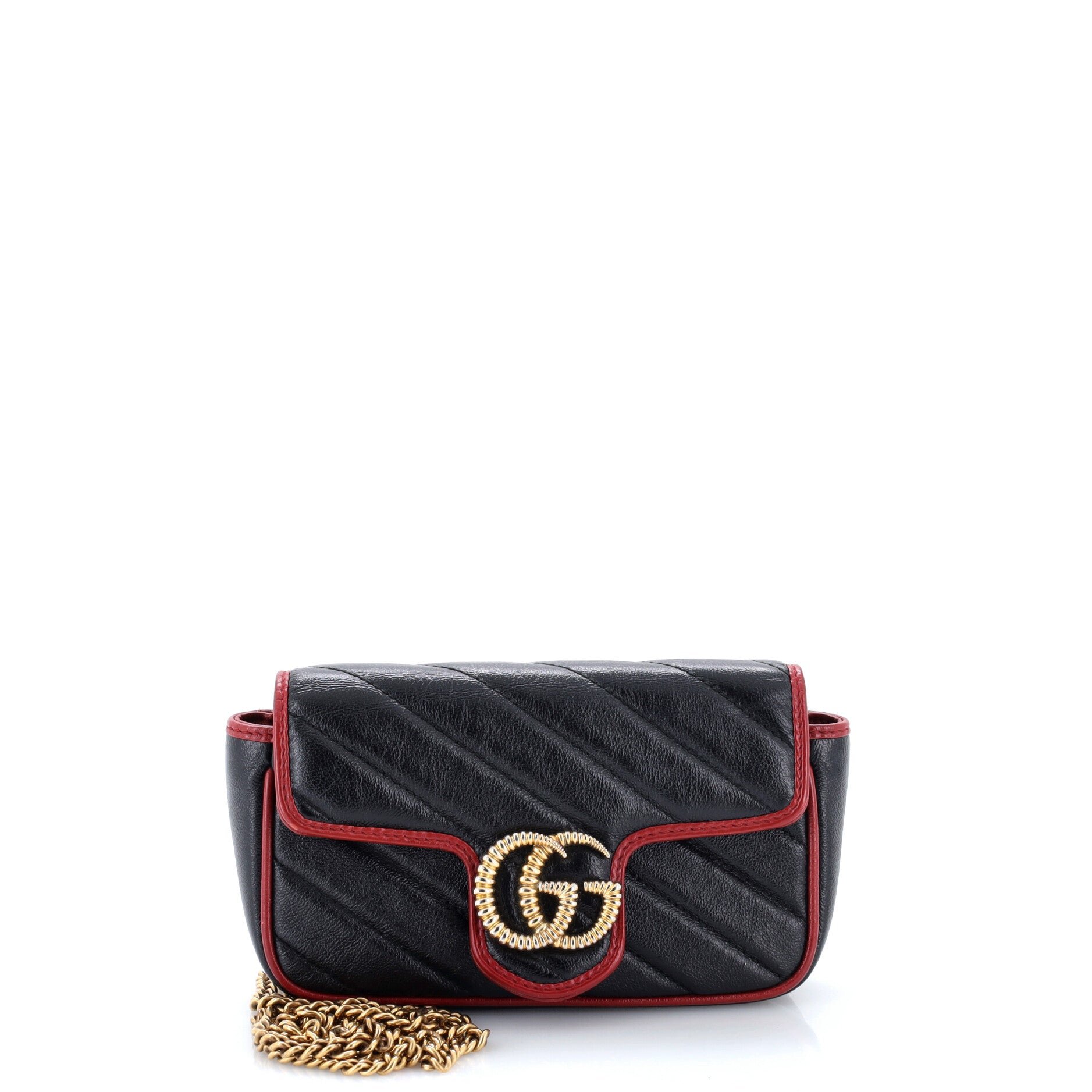 GG Marmont Flap Bag Diagonal Quilted Leather Super Mini