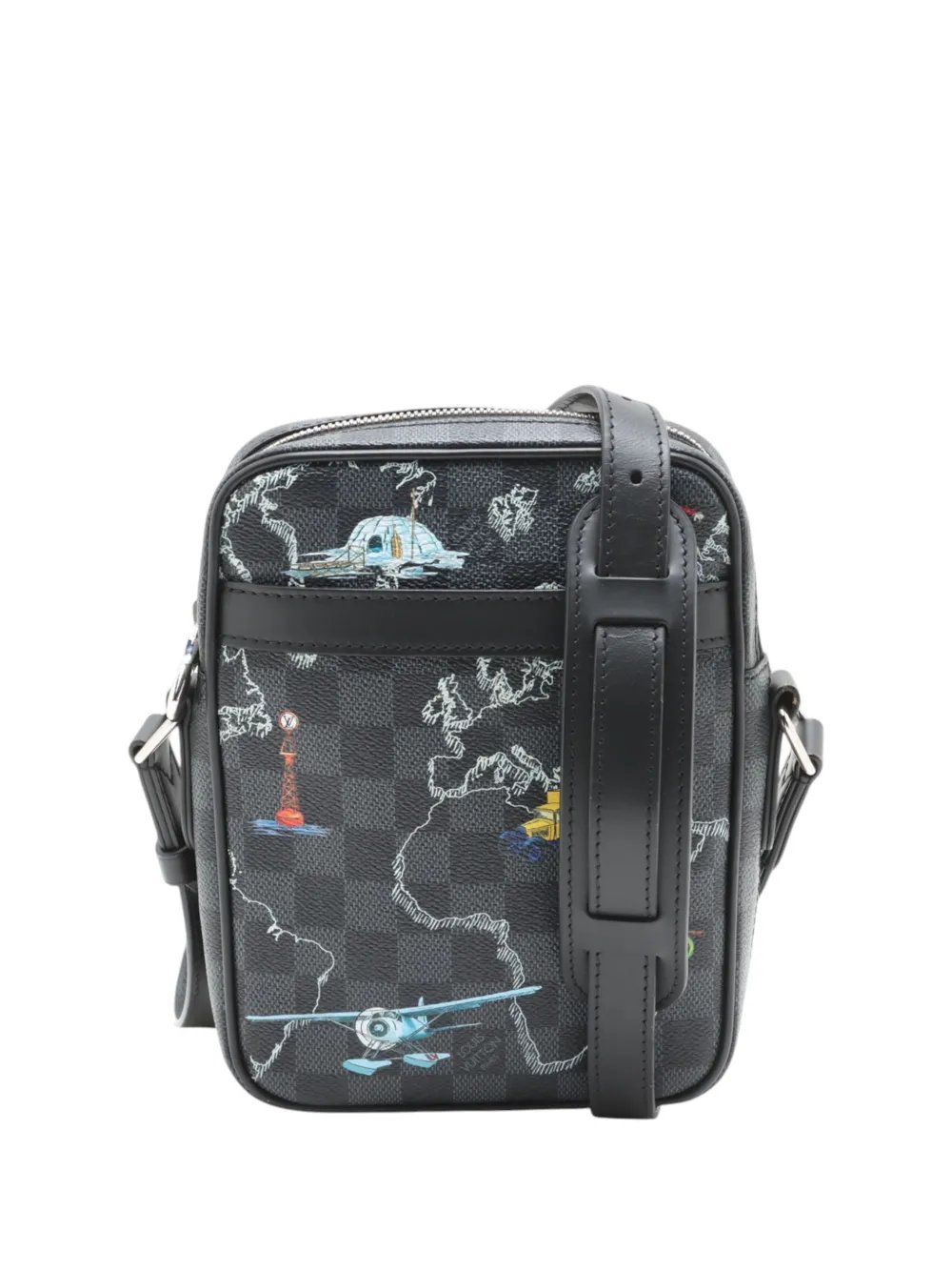2019 Damier Graphite Renaissance Map Danube Slim PM crossbody bag