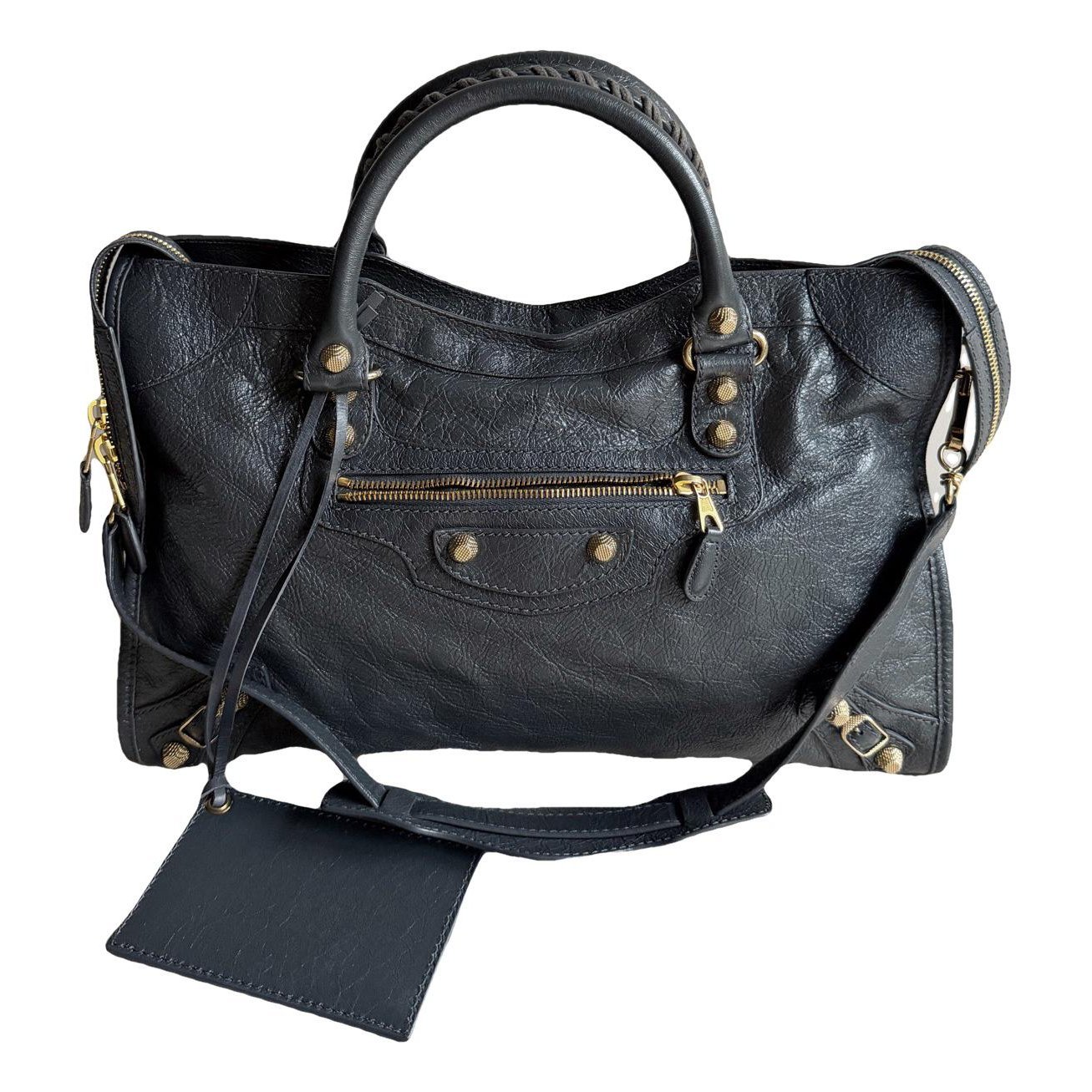 City leather handbag