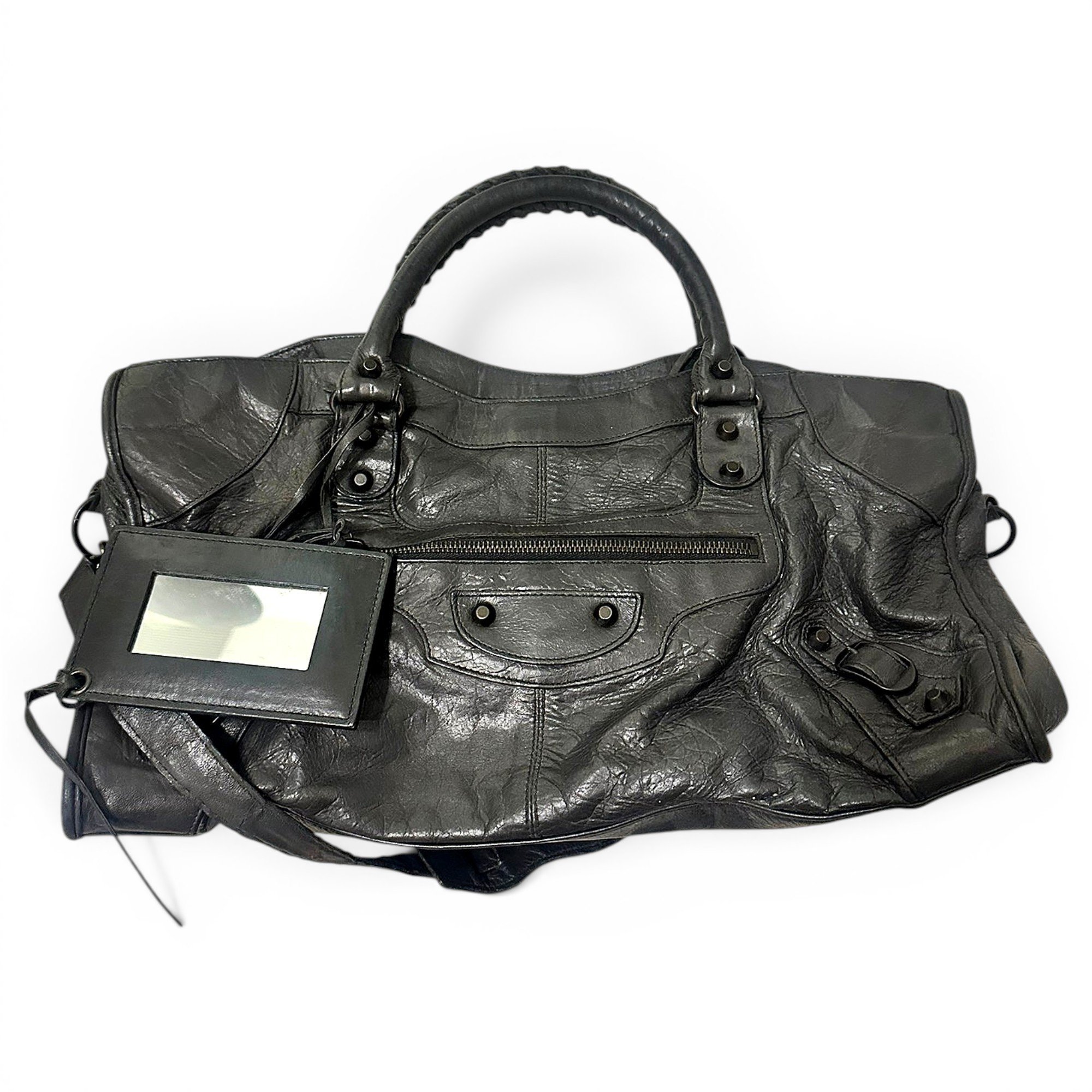 City leather handbag