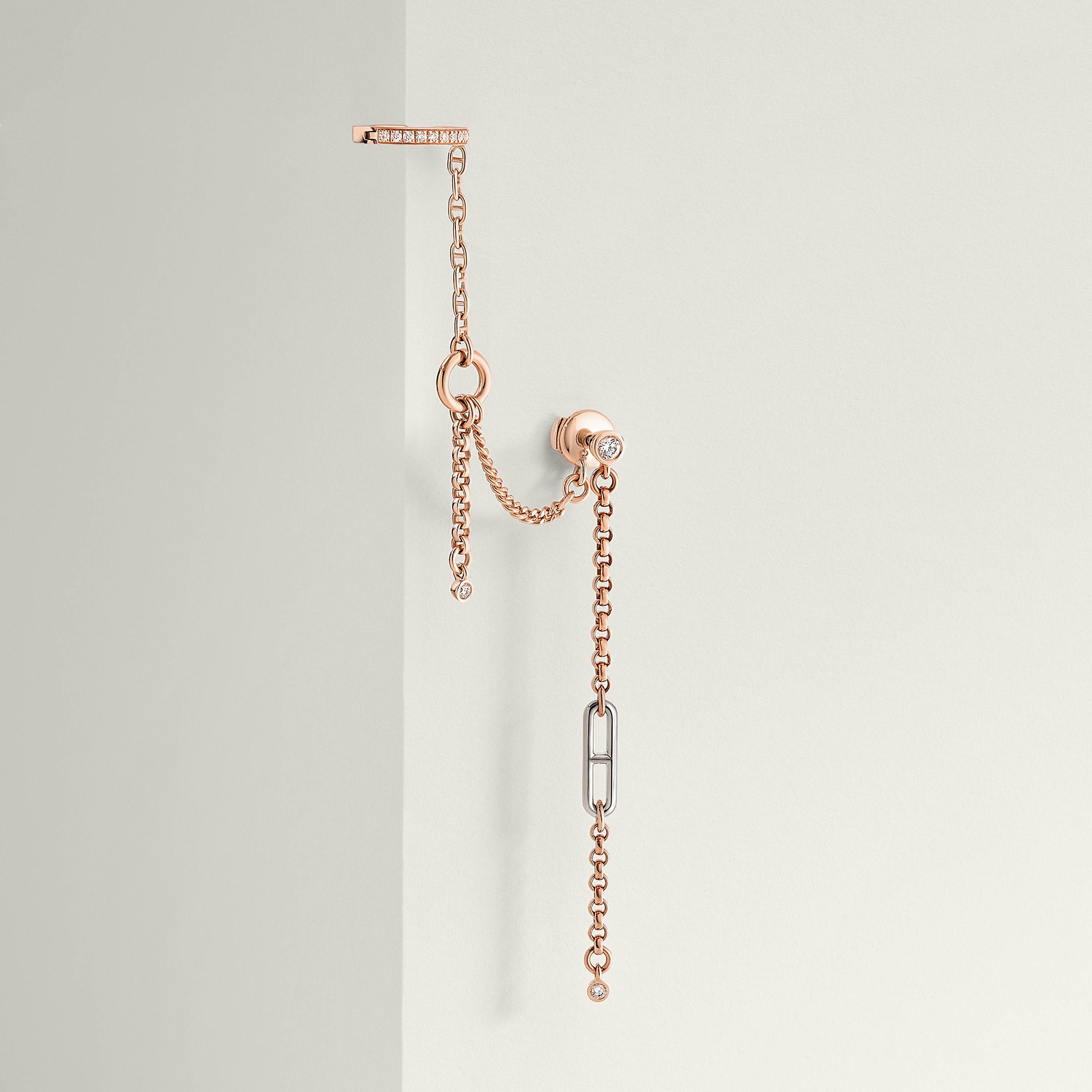 Mix and H left single ear climber earring