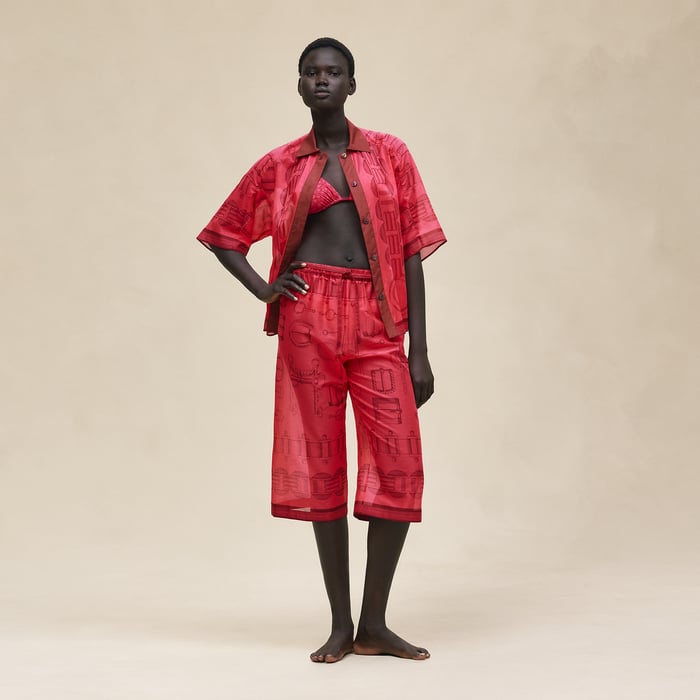 Rose Pivoine "Cahier Du Colporteur" Beach Pants