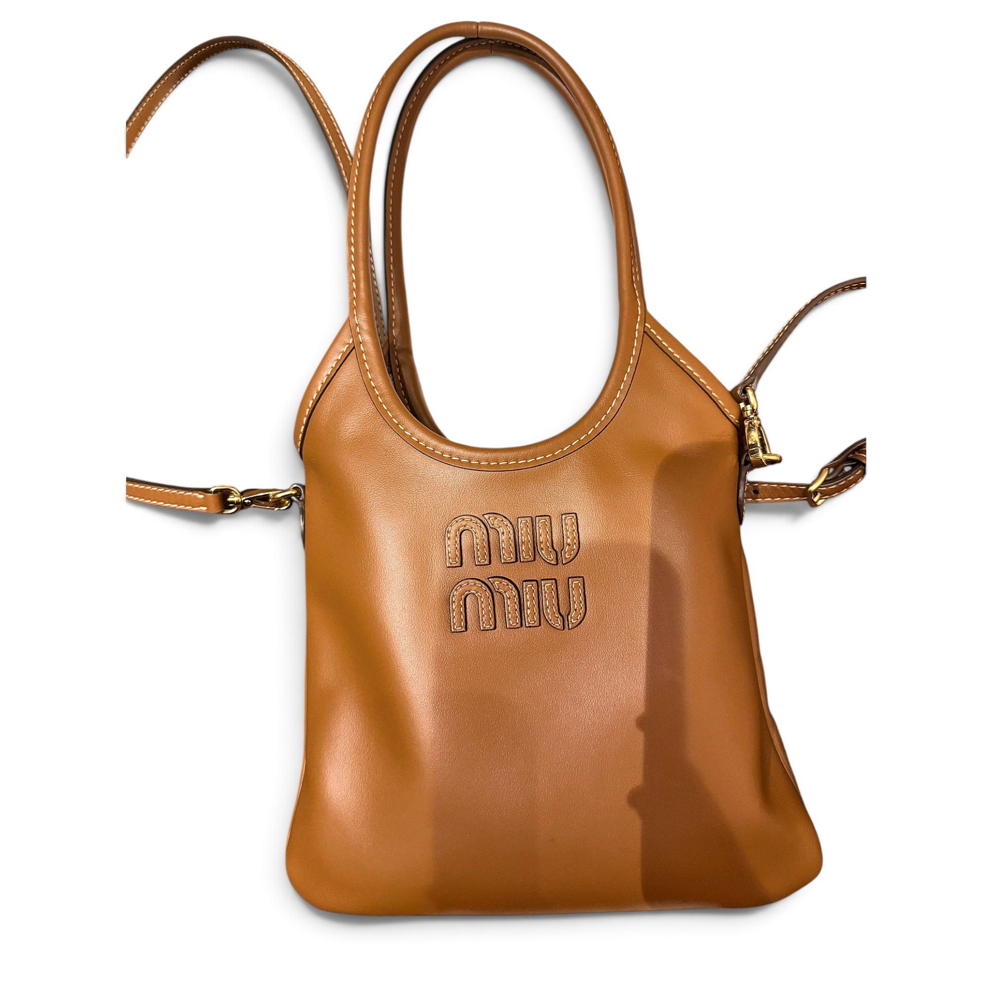 Miu Logo leather handbag