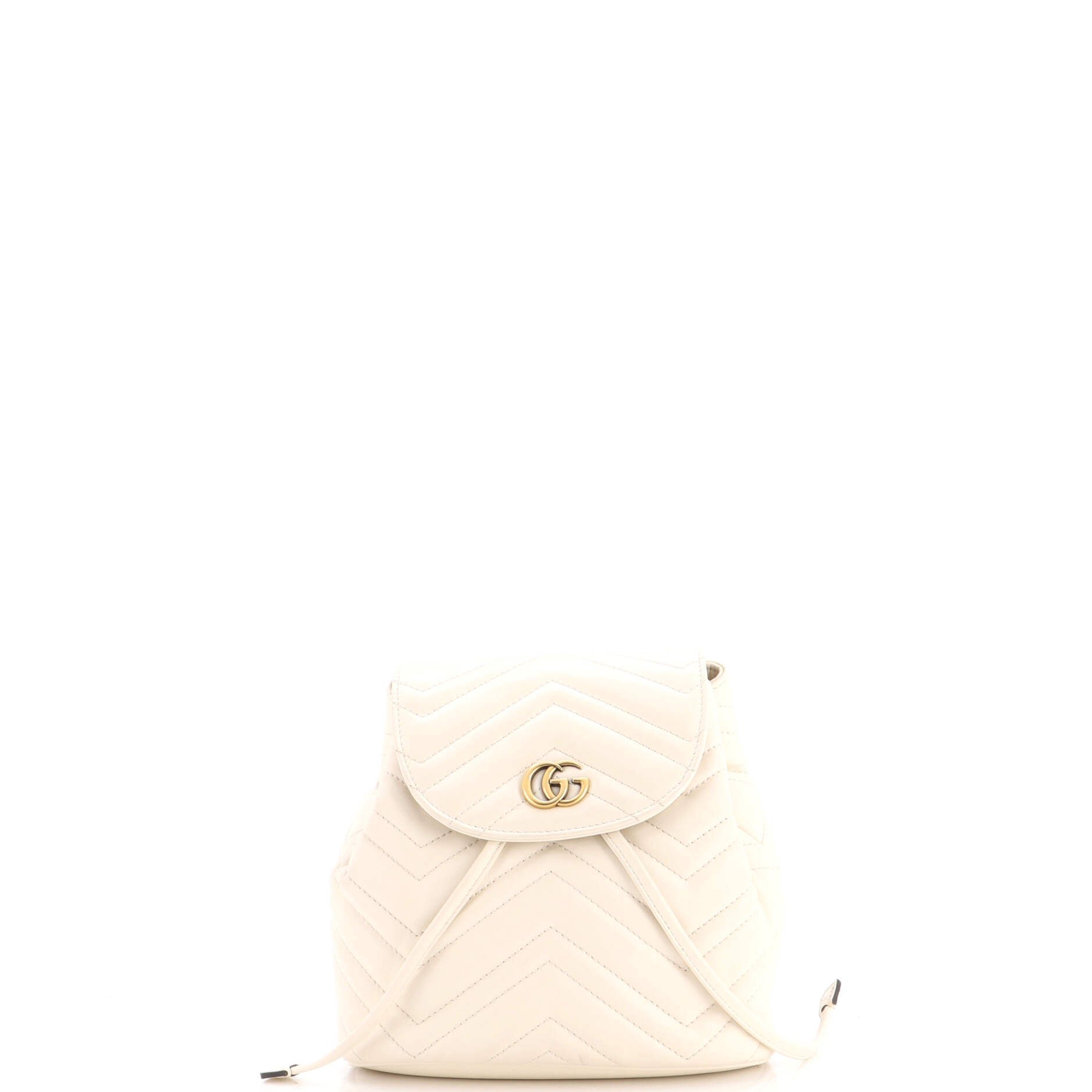 GG Marmont Drawstring Backpack Matelasse Leather Mini