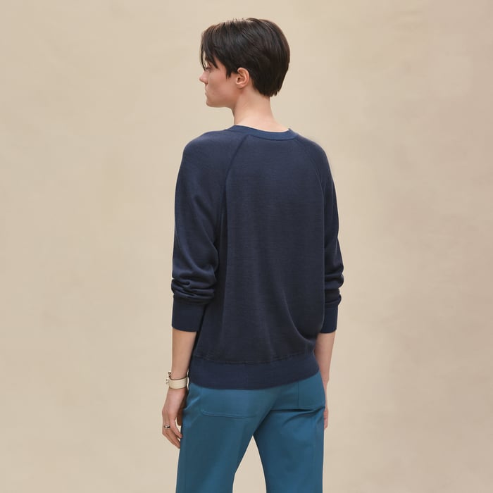 Bleu Encre "Coloriages De Jour" Long-sleeve Twillaine Sweater