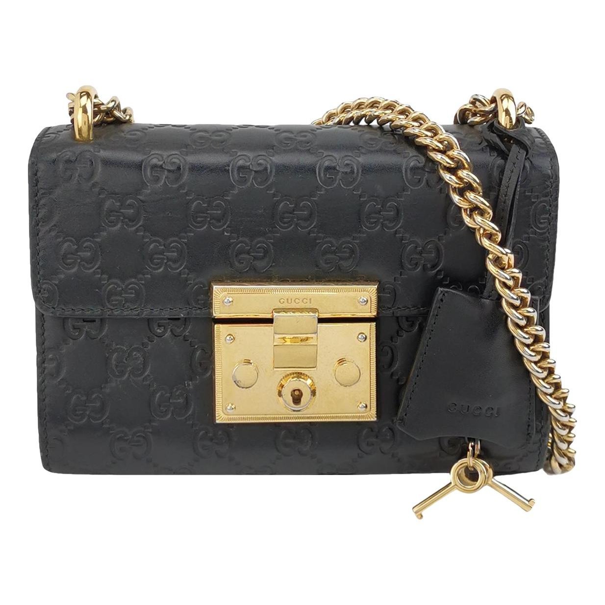 Padlock leather handbag