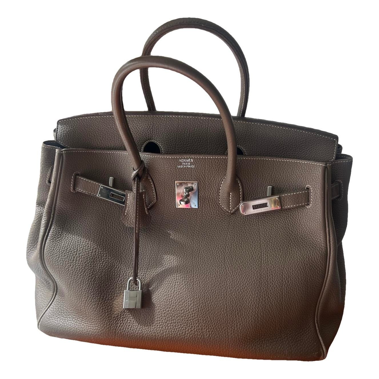Hermes Birkin 35 Handbag Etoupe Togo Leather